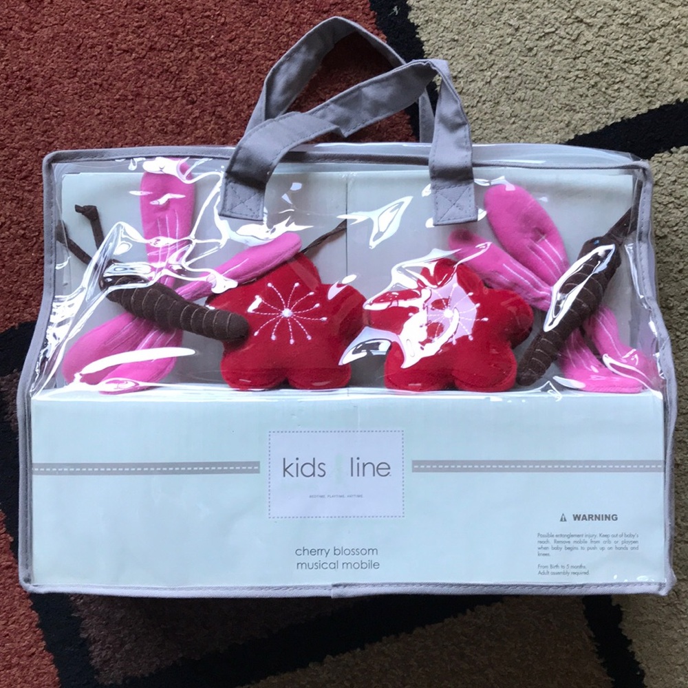 NEW Pink Butterflies Baby Crib Musical Mobile
